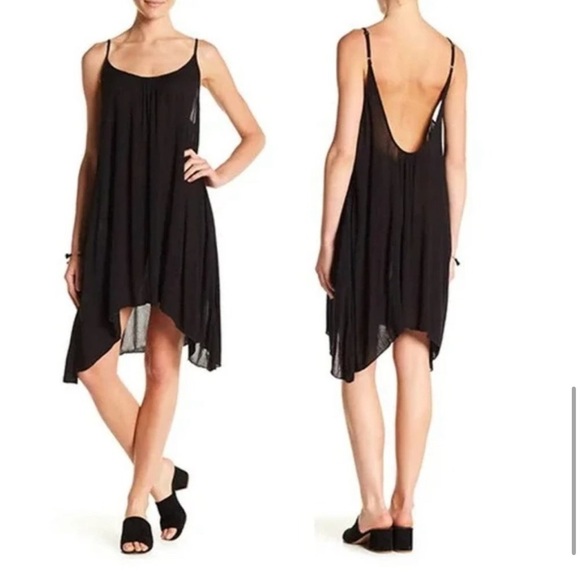 Elan Cover-Up Slip Sleeveless Scoop Neck Mini Dress Black Size L - Picture 14 of 15